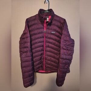 Patagonia Womens Down Sweater Jacket Purple Size XL